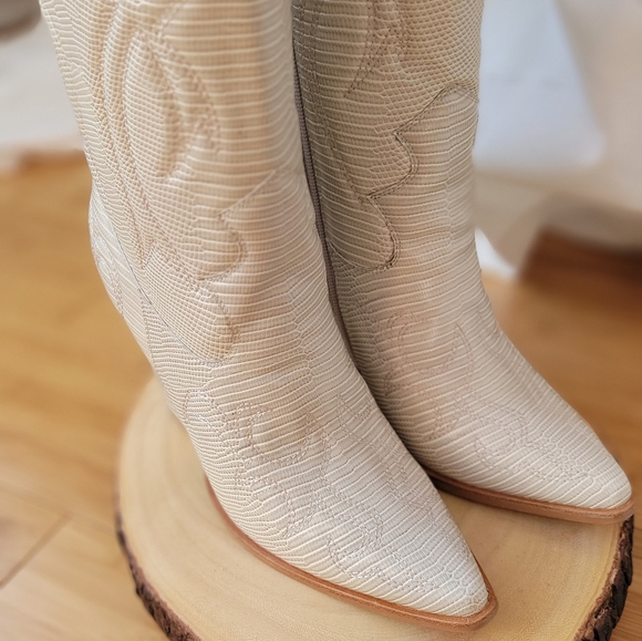 NEW! JEFFRY CAMPBELL ×  Deja Over-the-Knee Boots in TOUPE - Picture 8 of 9